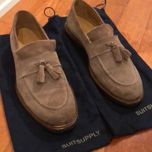 Suit Supply suede tassel loafers